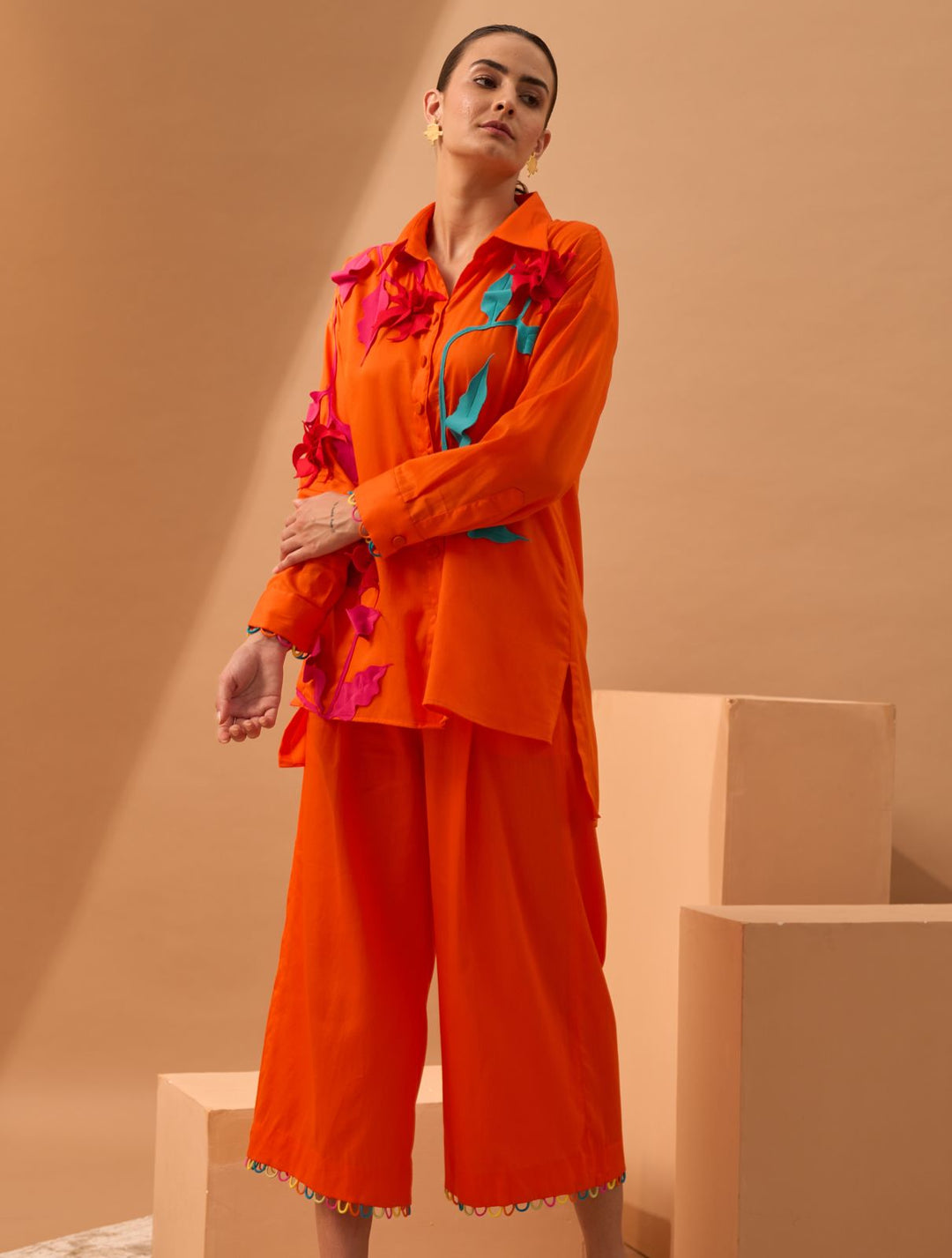 BOTANY Appliqué Shirt And Culottes