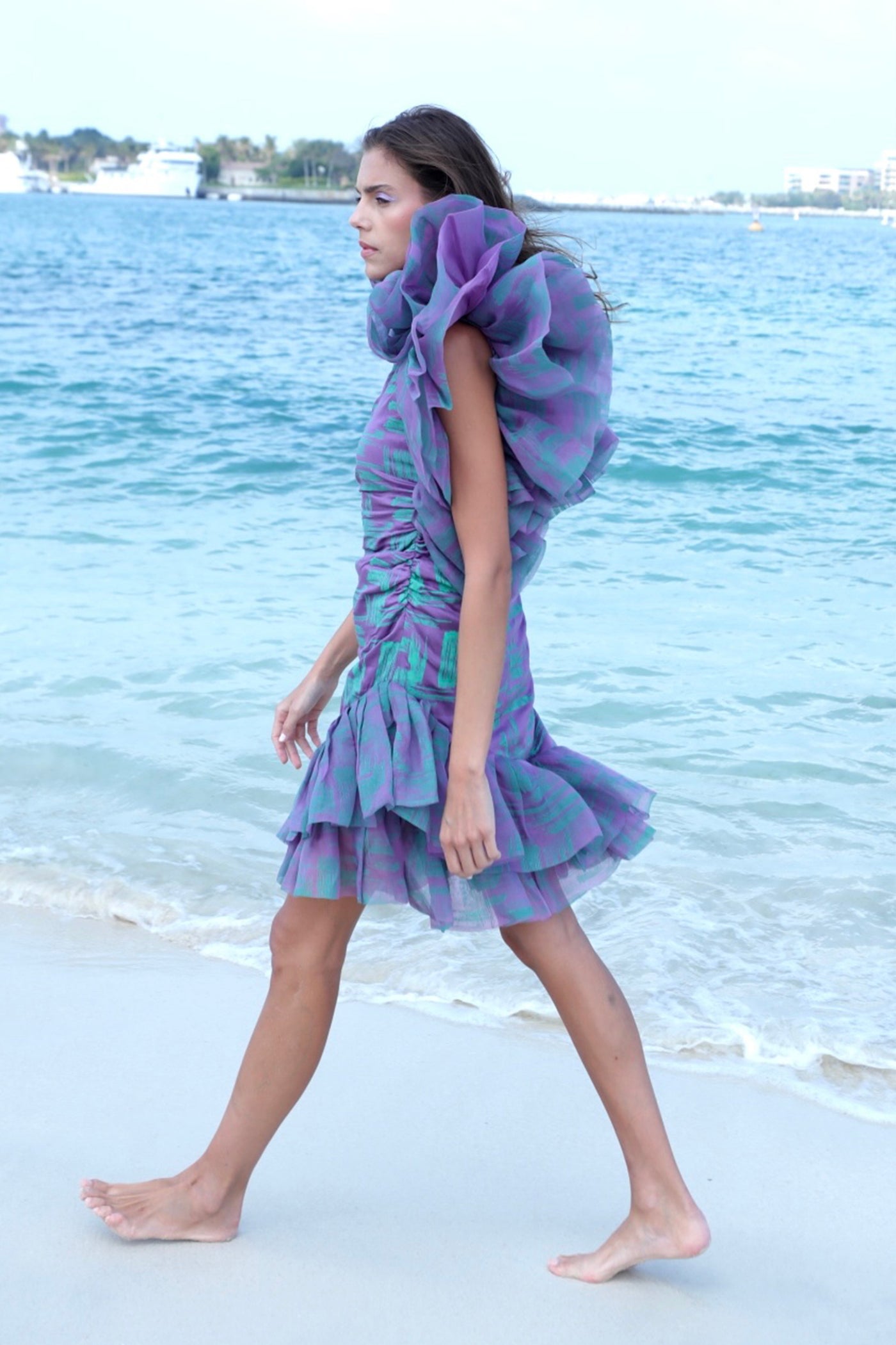 ARUBA Sculpted Ruffle Dress