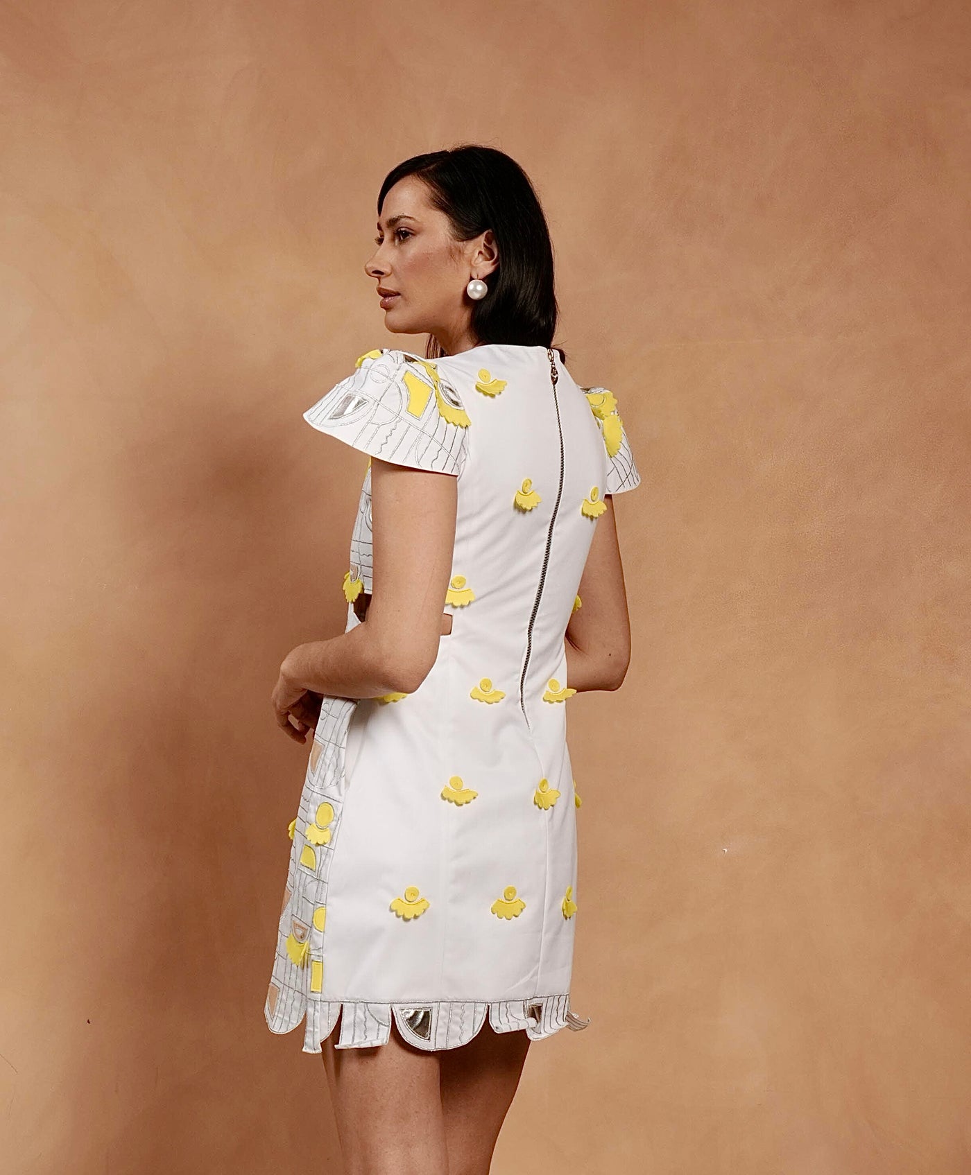 SOLAR Metallic Applique Dress