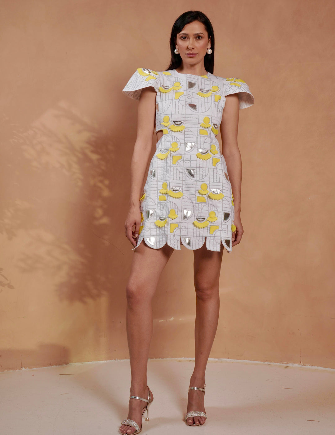 SOLAR Metallic Applique Dress