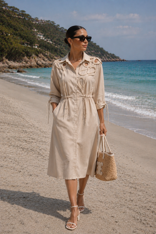AFRA cutwork shirtdress