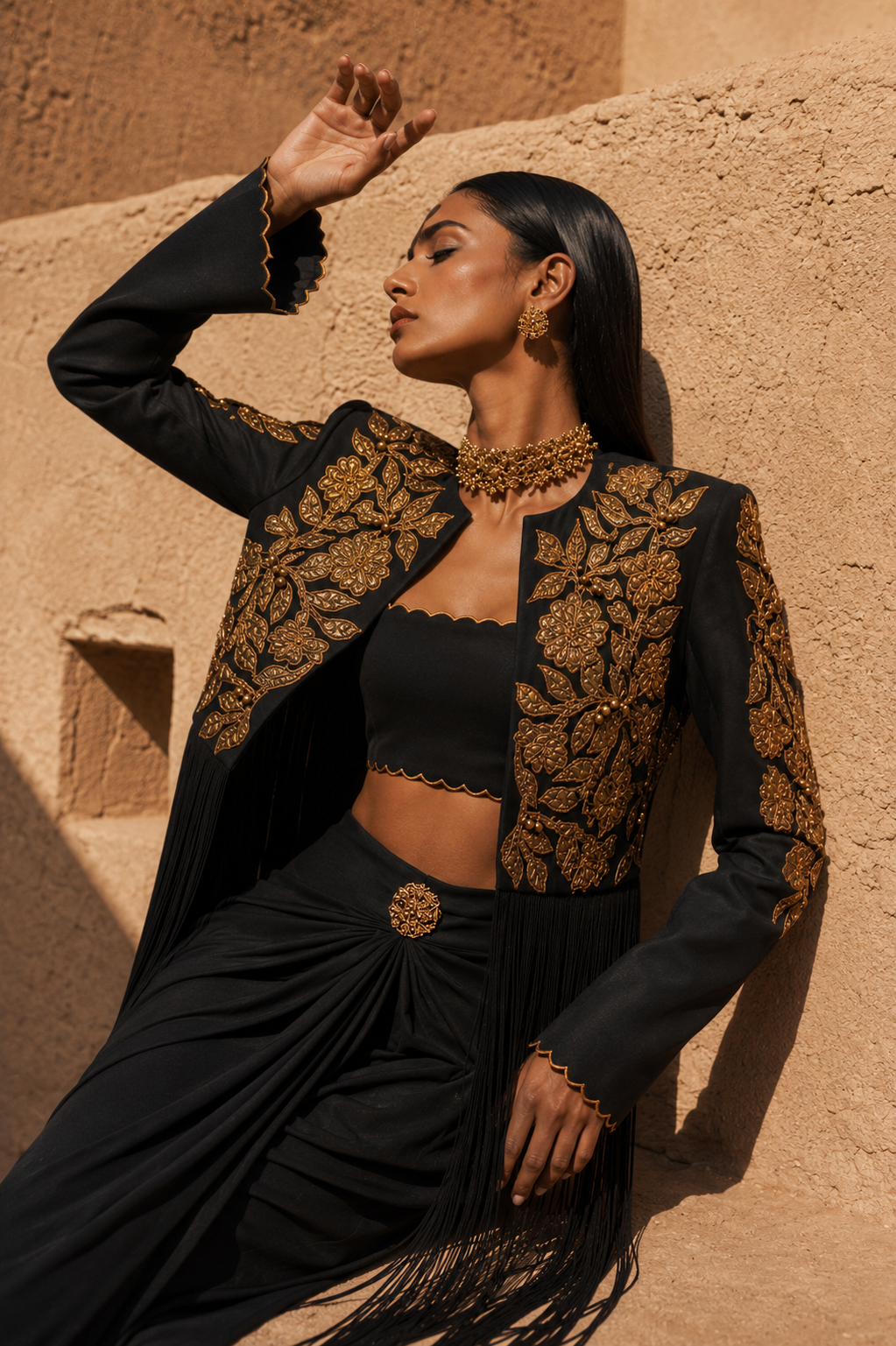 LAZIA gold fringe set