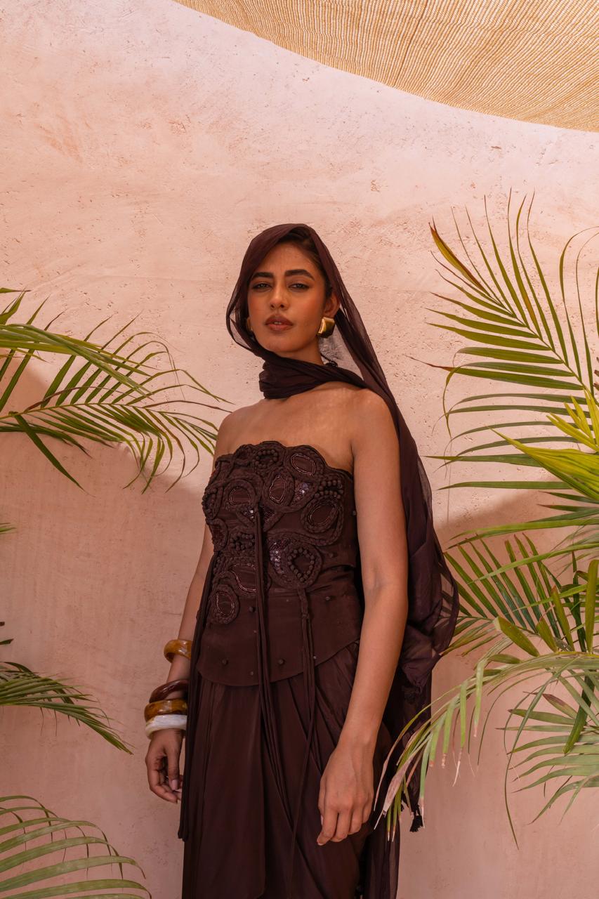 EVA DRAPED DRESS