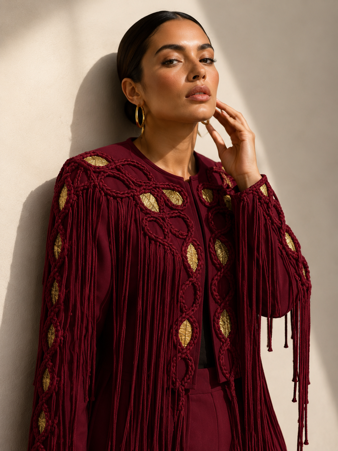 ZORA fringe jacket & drape skirt