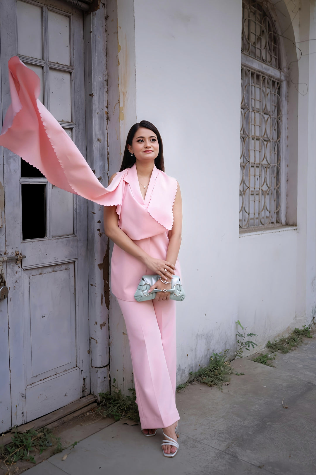 MAY draped vest & pants set