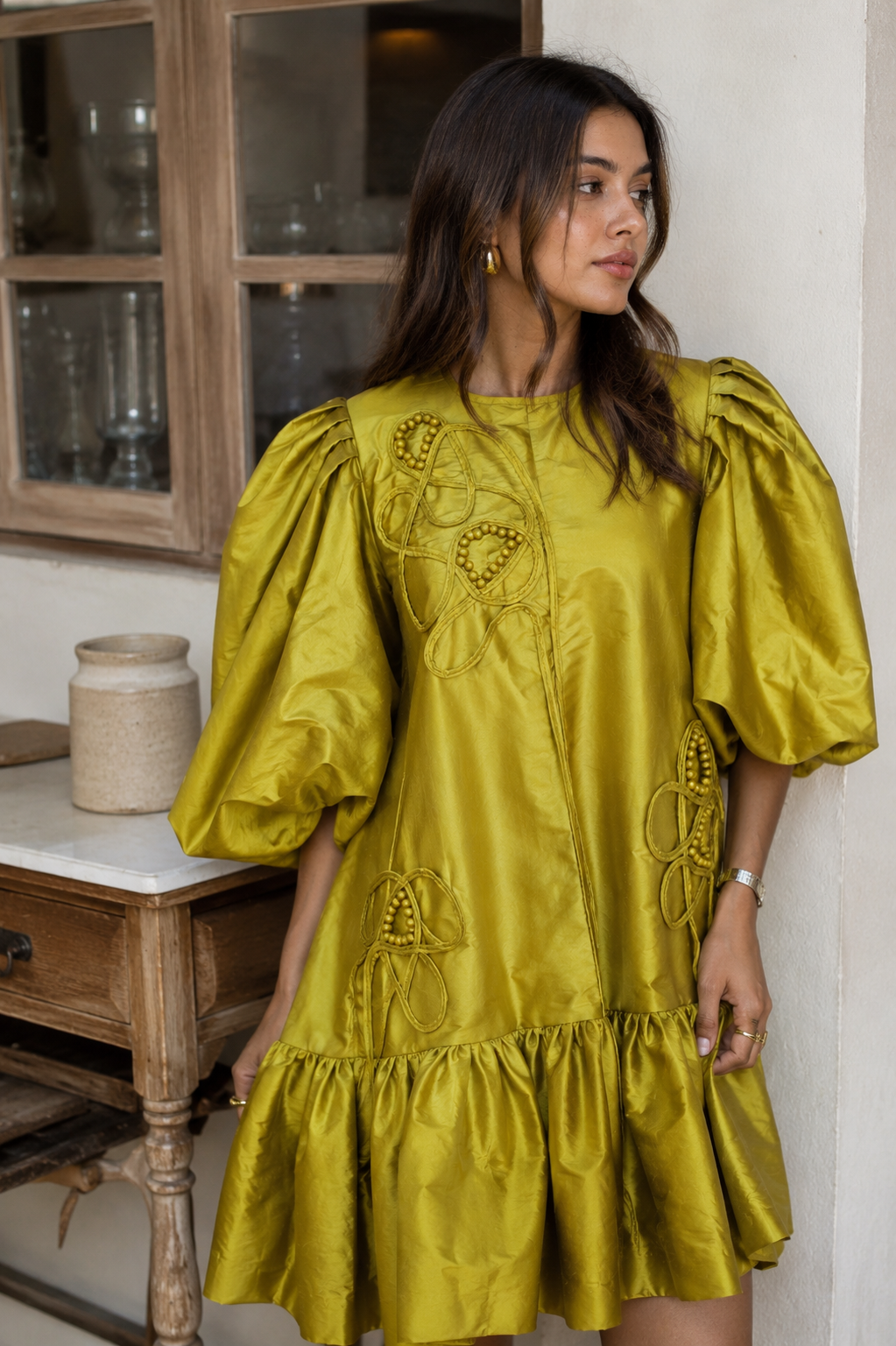 SHIA silk Trapeze Dress