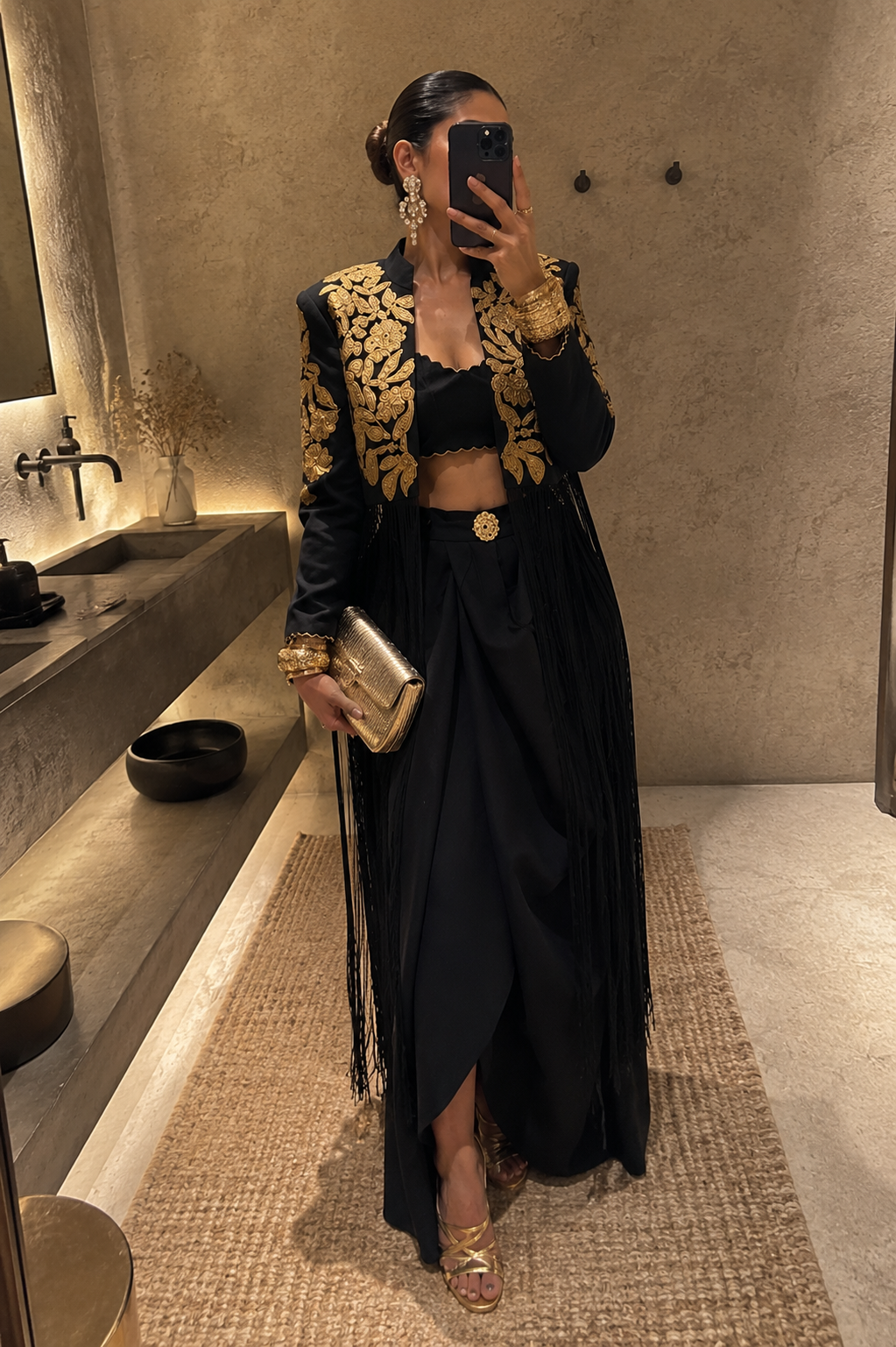 LAZIA gold fringe set