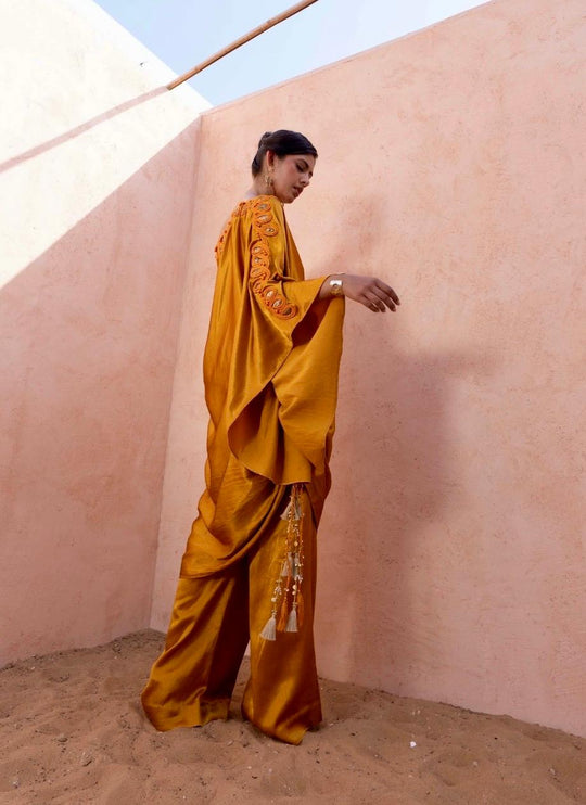 TALI one-shoulder kaftan & pants