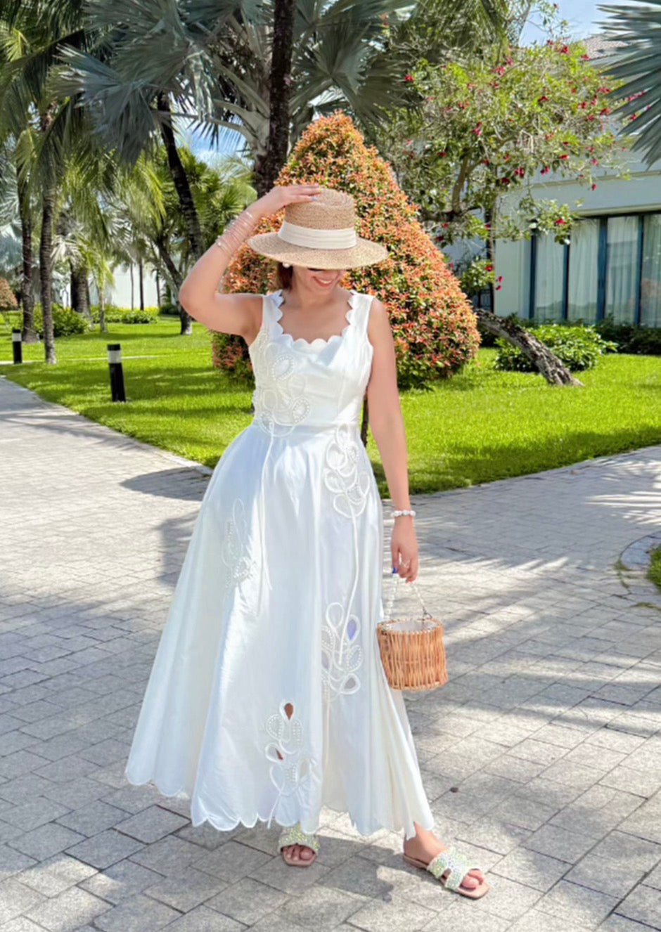 VELORA silk dress(ivory)
