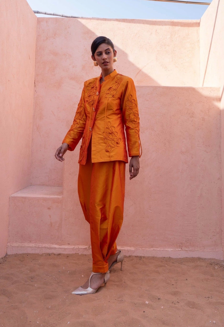 LILA silk bandhgala
