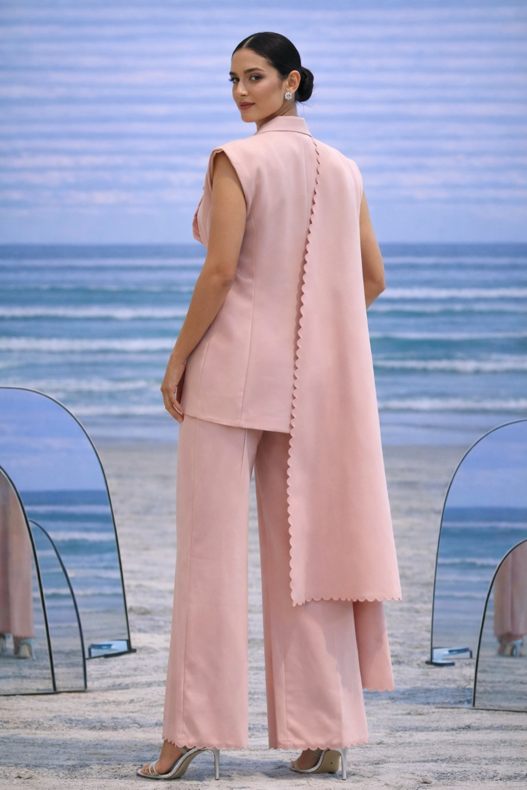 MAY draped vest & pants set