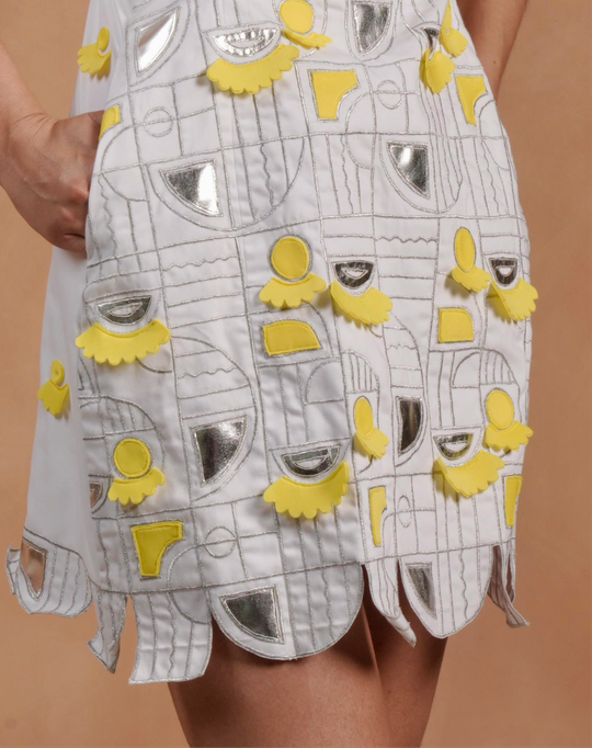SOLAR Metallic Applique Dress