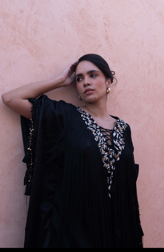 ALEKH FRINGE KAFTAN