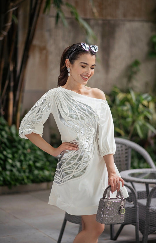 ZUMA metallic sculpted dress