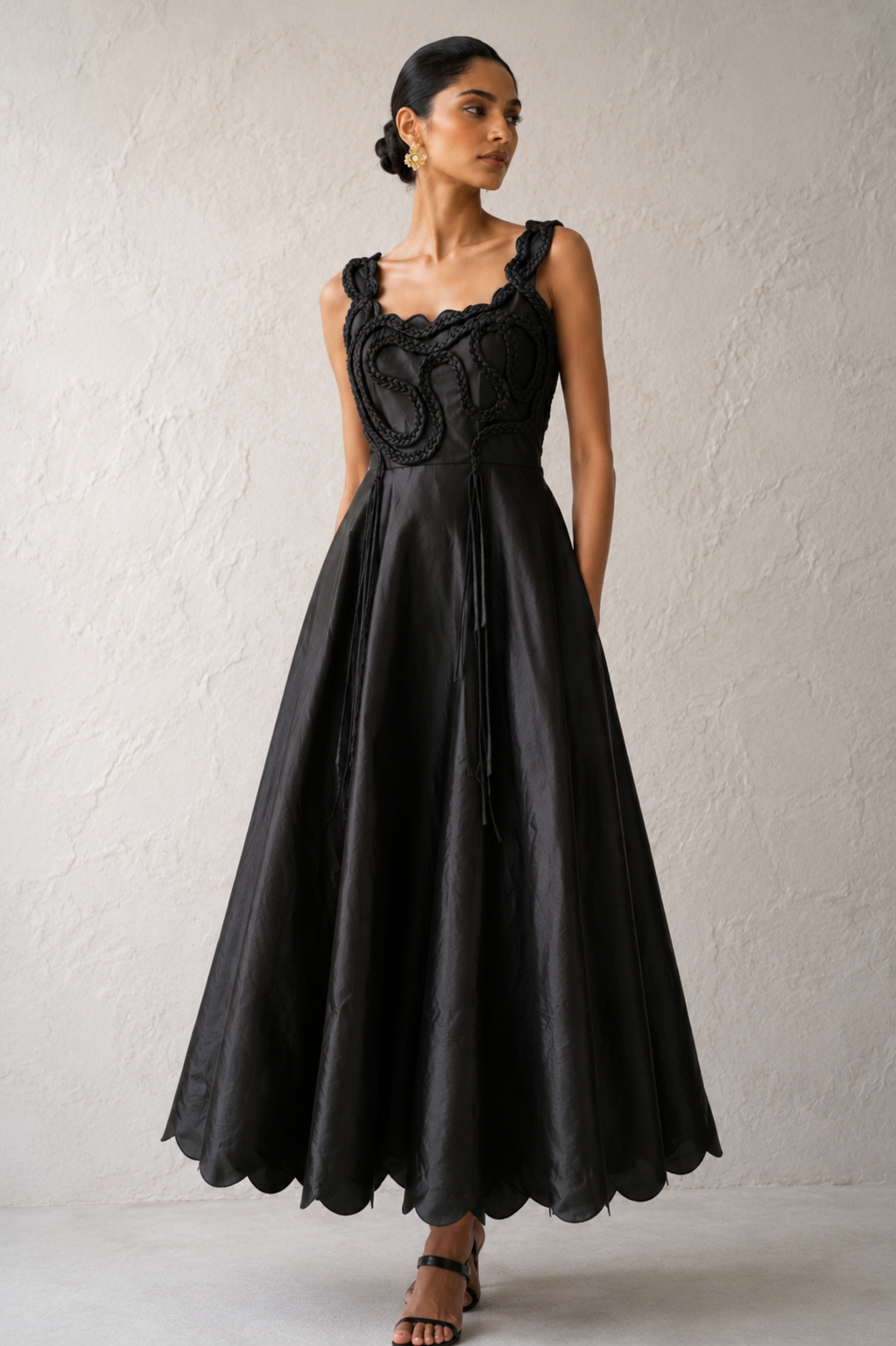 ALIFIA silk taffeta dress