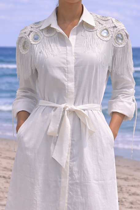 USHNA fringe Shirt-dress