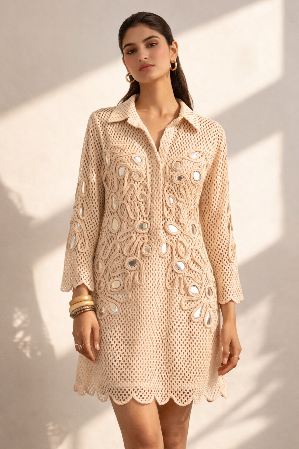 AVIA crochet metallic dress