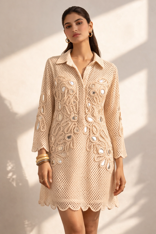 AVIA crochet metallic dress