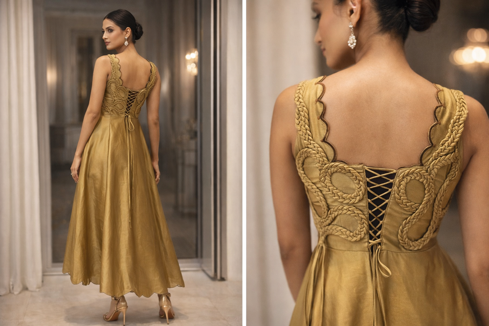 Alifia silk taffeta dress