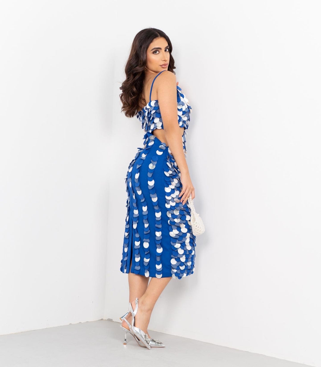 DISCO Circle Applique Side Cut Out Dress