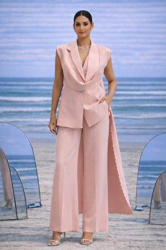 MAY draped vest & pants set