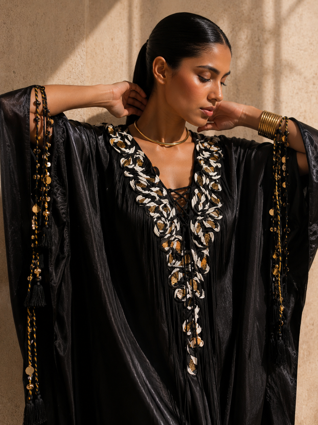 ALEKH FRINGE KAFTAN