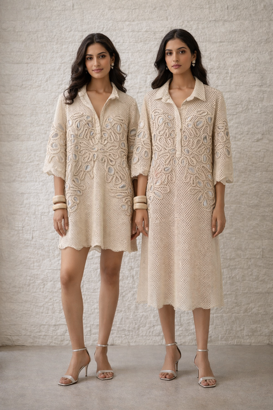 AVIA crochet metallic dress