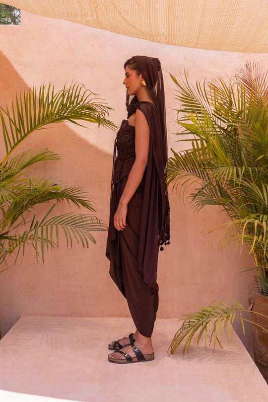 EVA DRAPED DRESS