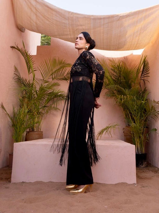 AURA lace jacket & pants (black)
