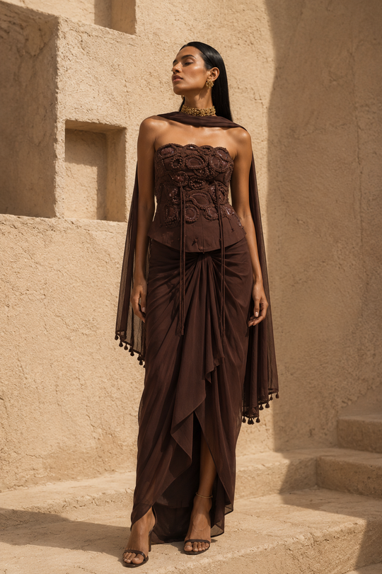 EVA DRAPED DRESS