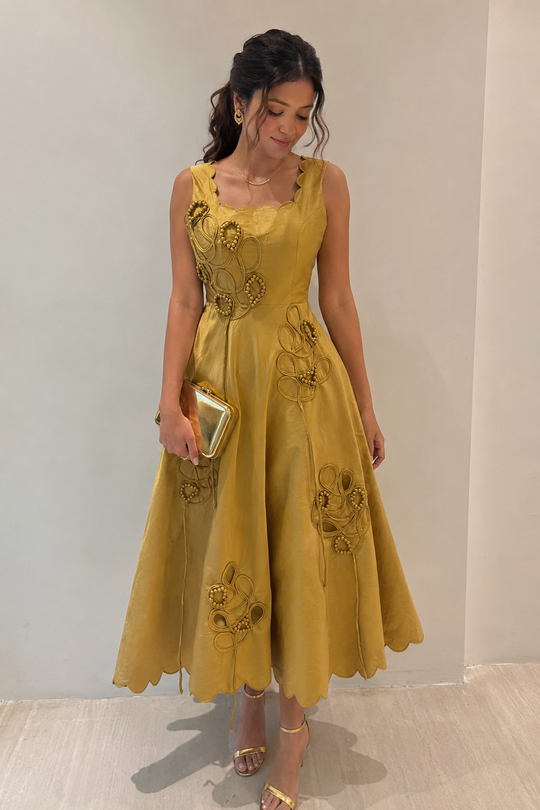 VELORA silk dress(ivory)
