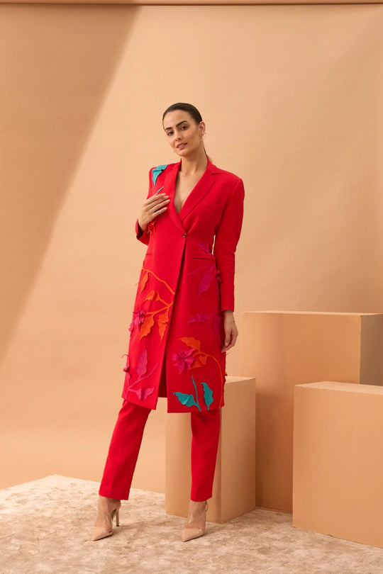 NAIRA Appliqué Blazer Suit