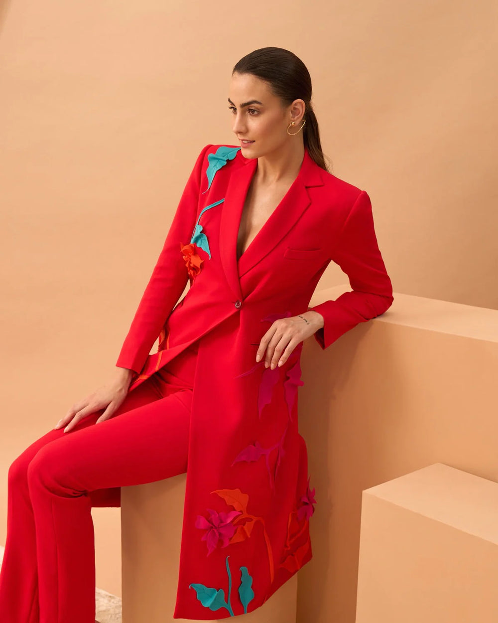 NAIRA Appliqué Blazer Suit
