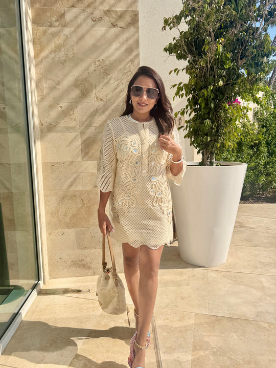 AVIA crochet metallic dress
