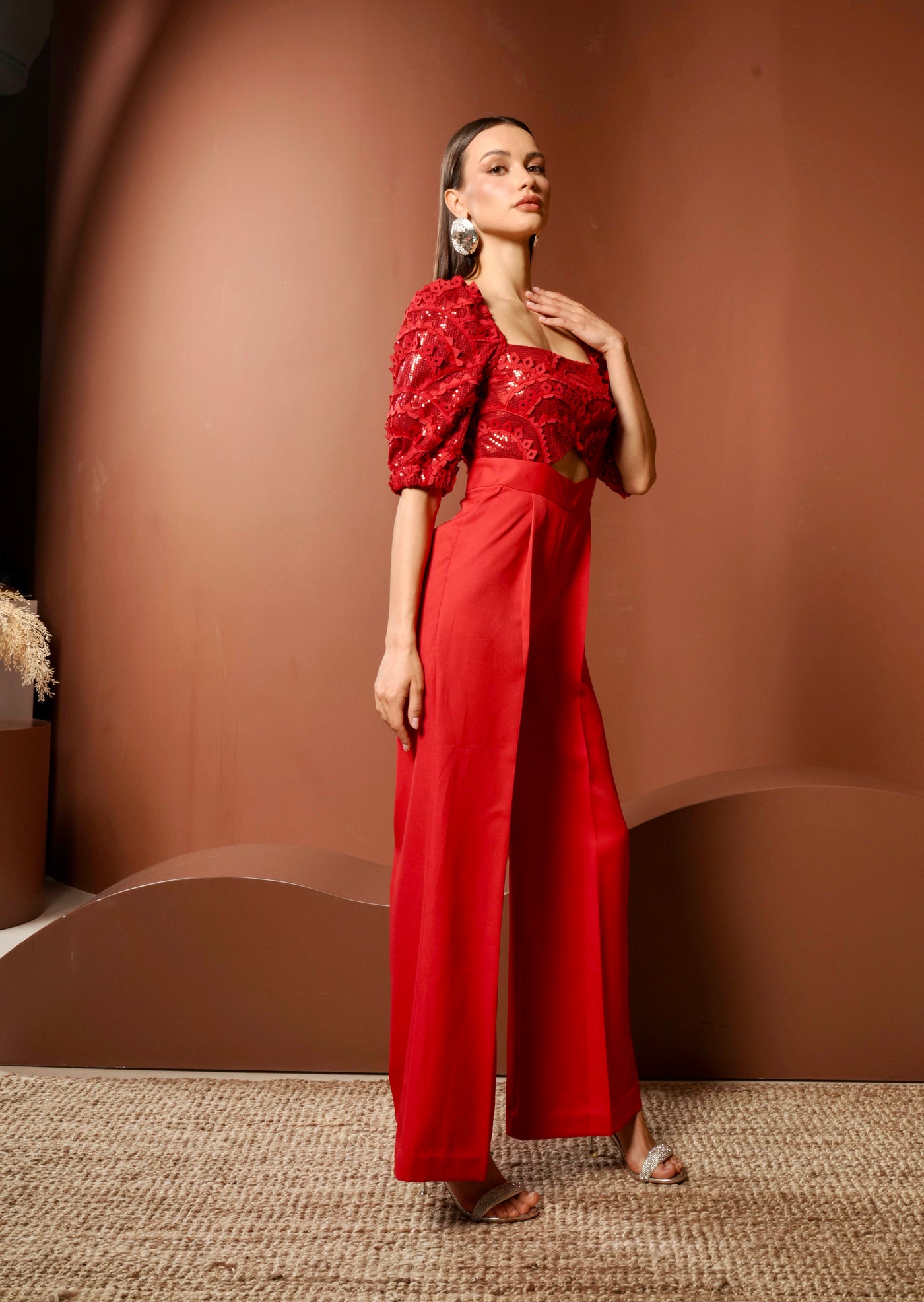 DAWN Sequinned Jumpsuit With Applique