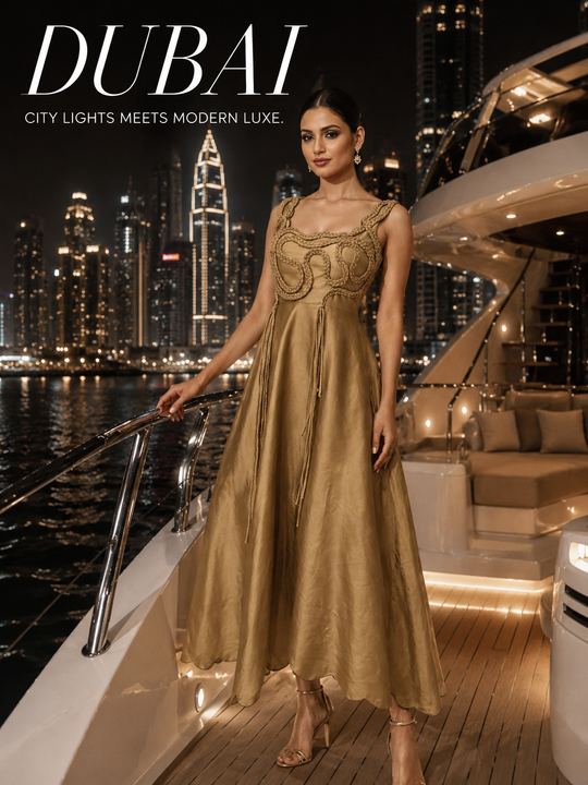 ALIFIA silk taffeta dress