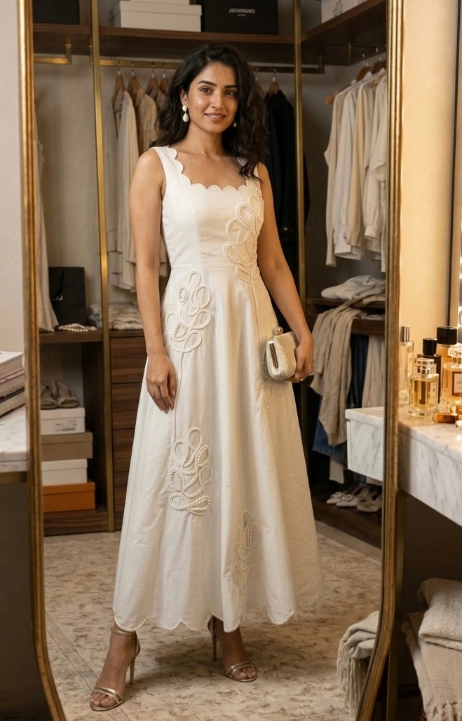 VELORA silk dress(ivory)