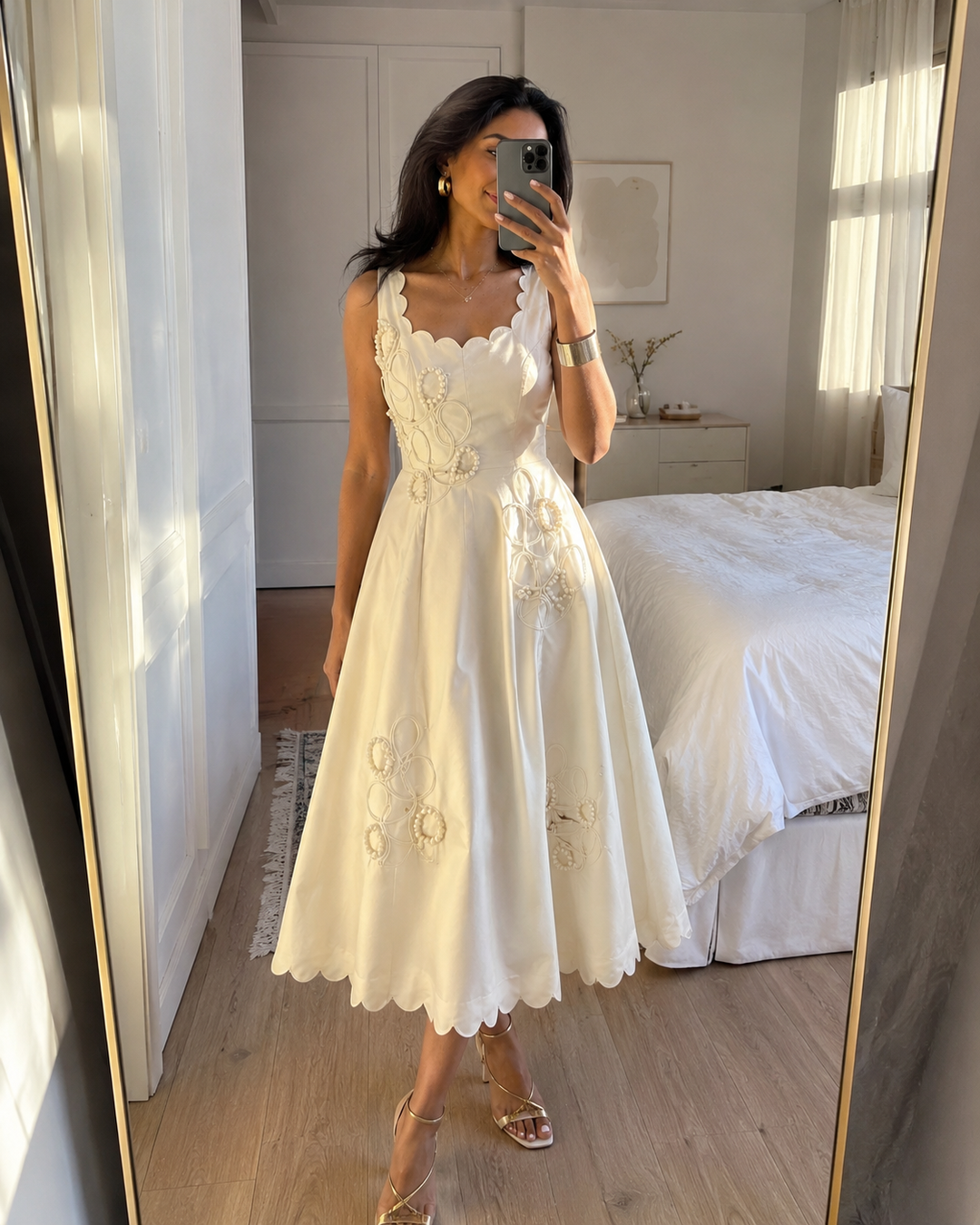 VELORA silk dress(ivory)