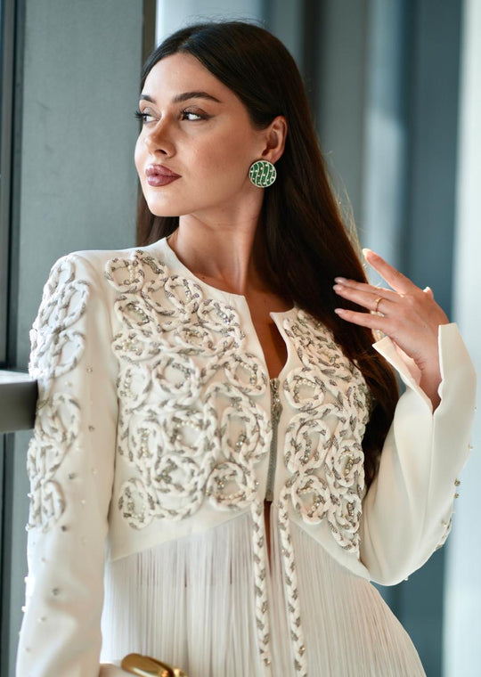 SHAIRA crystal fringe jacket