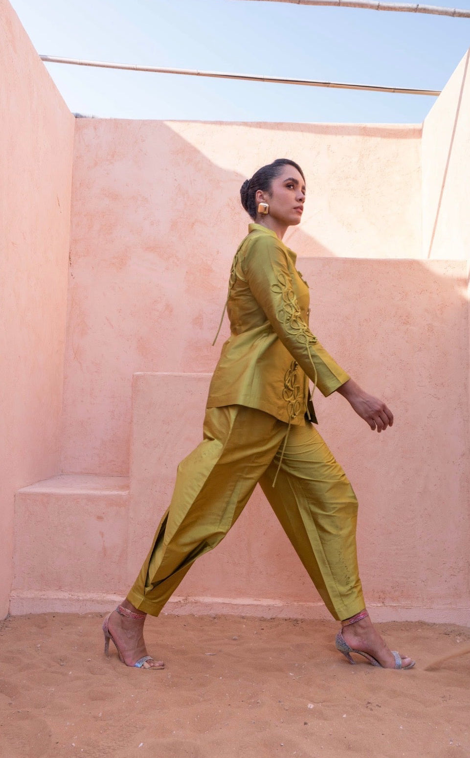 LILA silk bandhgala
