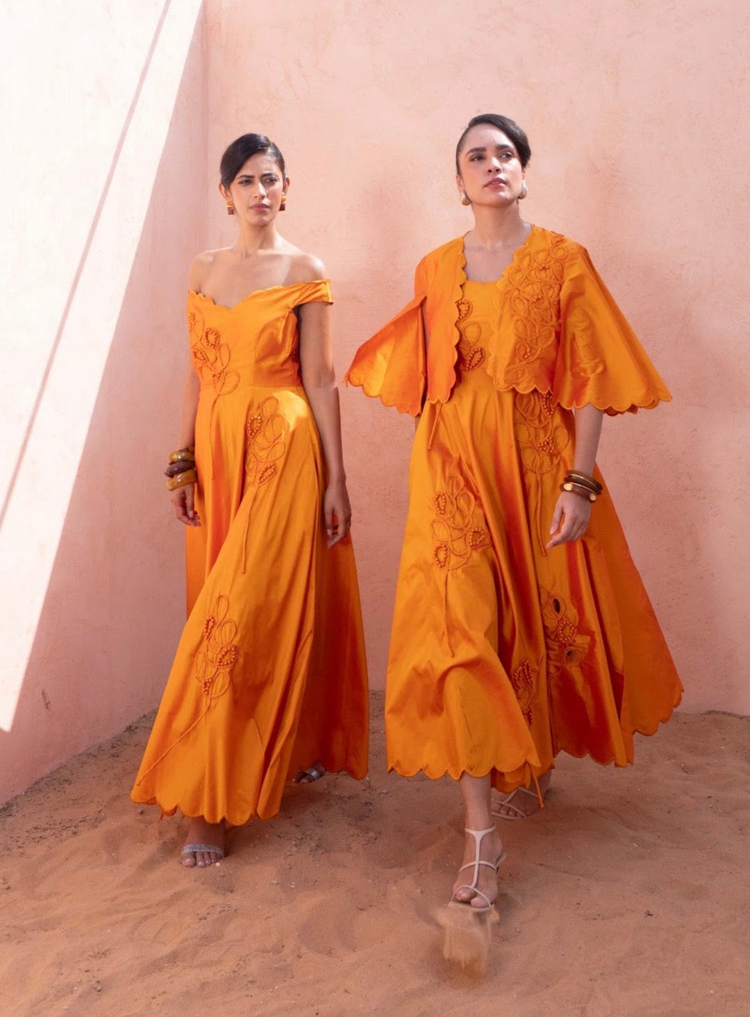 VELORA silk dress (tangerine)