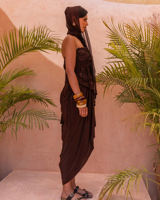 EVA DRAPED DRESS