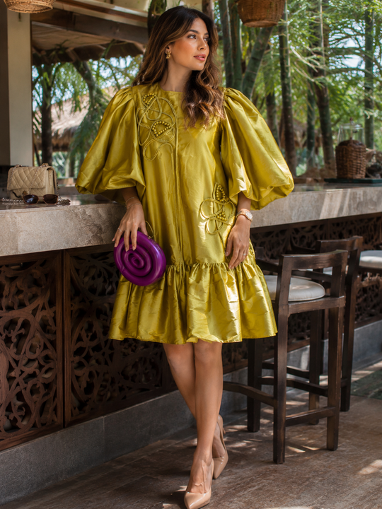 SHIA silk Trapeze Dress
