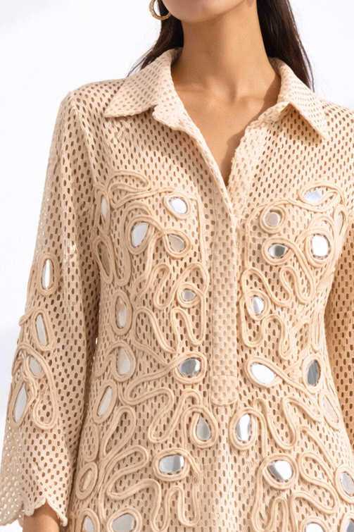 LAVIA mesh kaftan dress