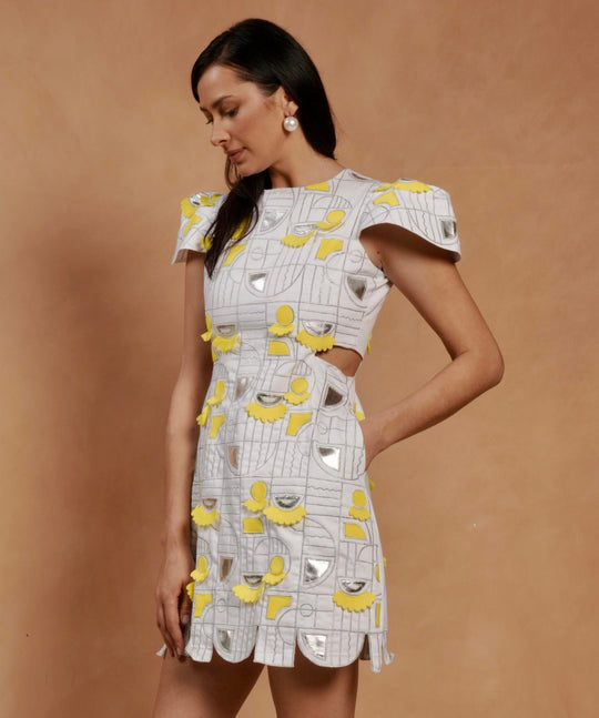 SOLAR Metallic Applique Dress