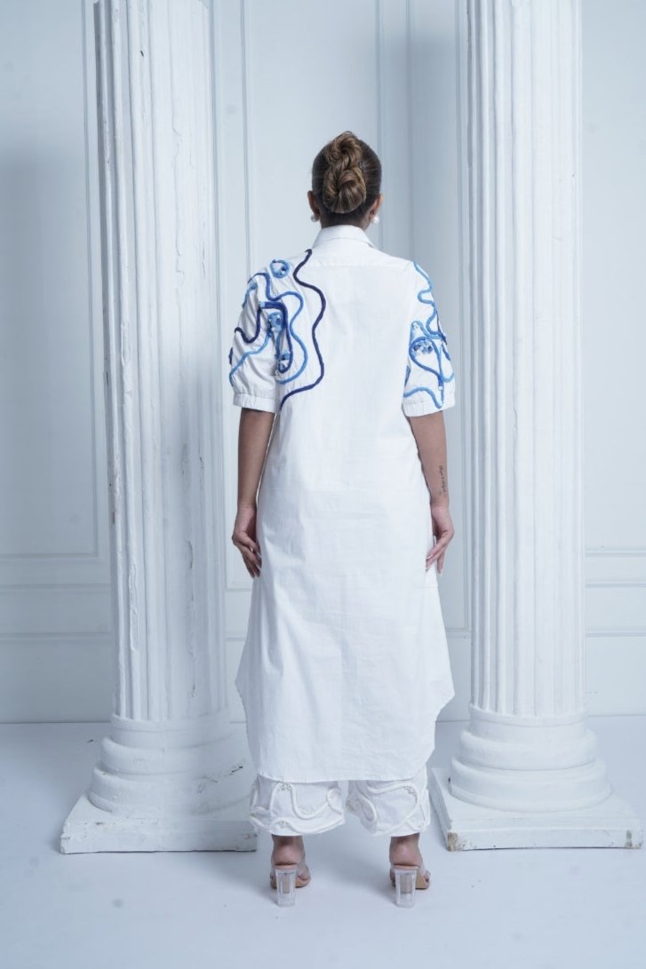 ALICE handcrafted shirt dress - white