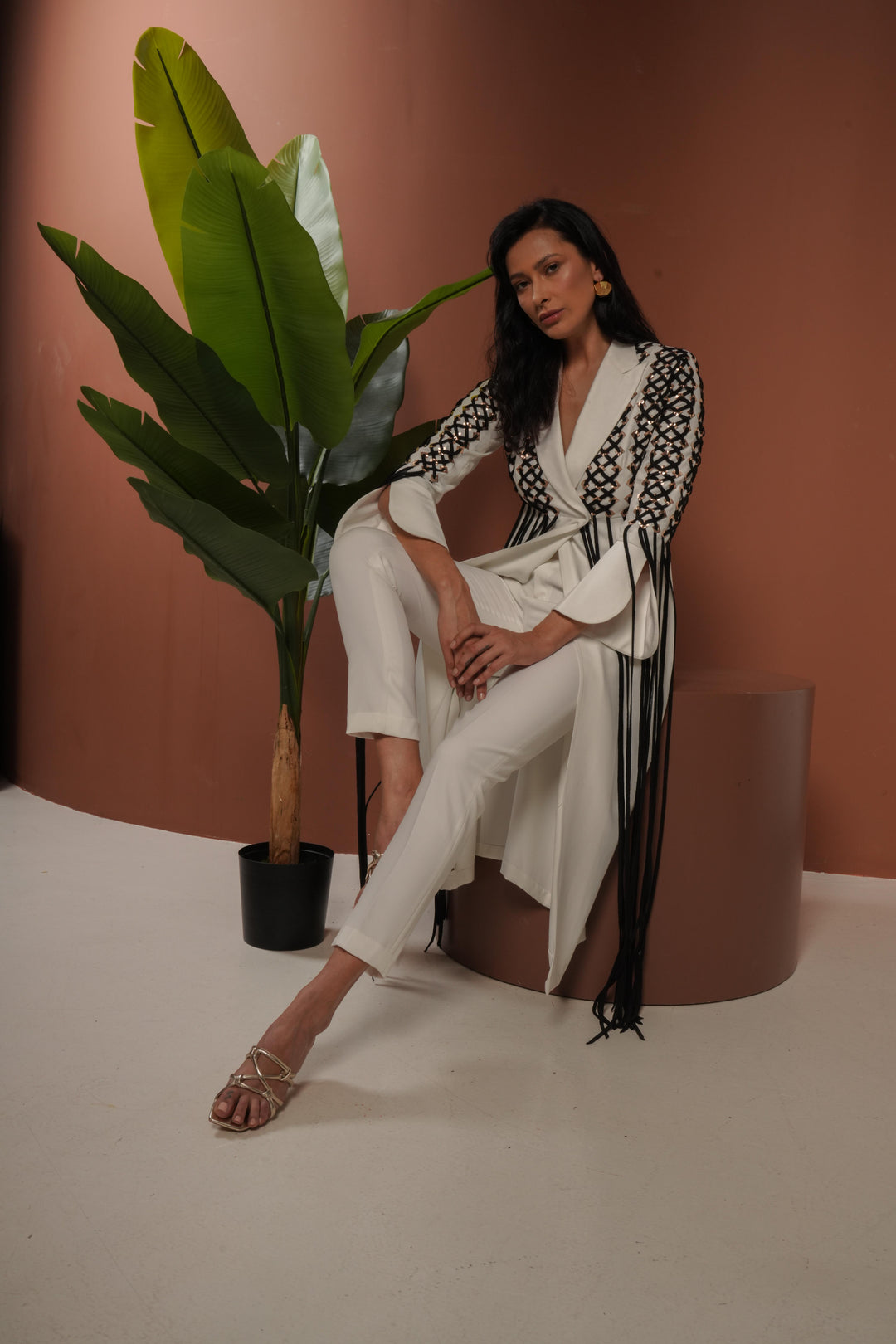AMARA Braided Detail Blazer
