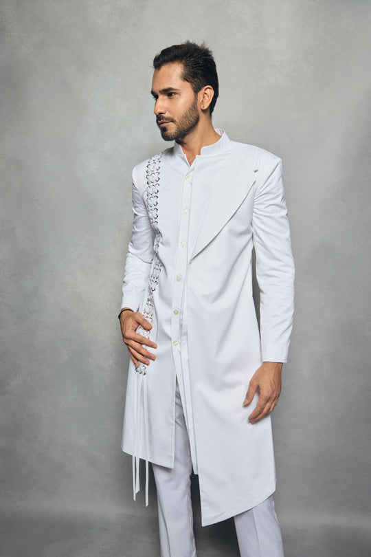 ATLAS Woven Fringe Long Jacket