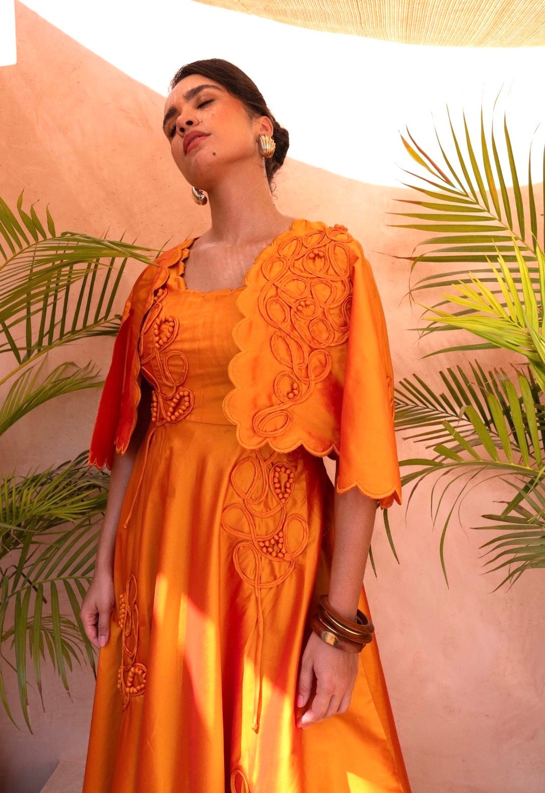 VELORA silk dress (tangerine)