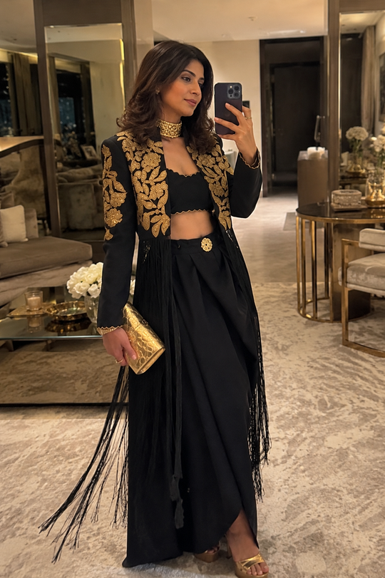 LAZIA gold fringe set
